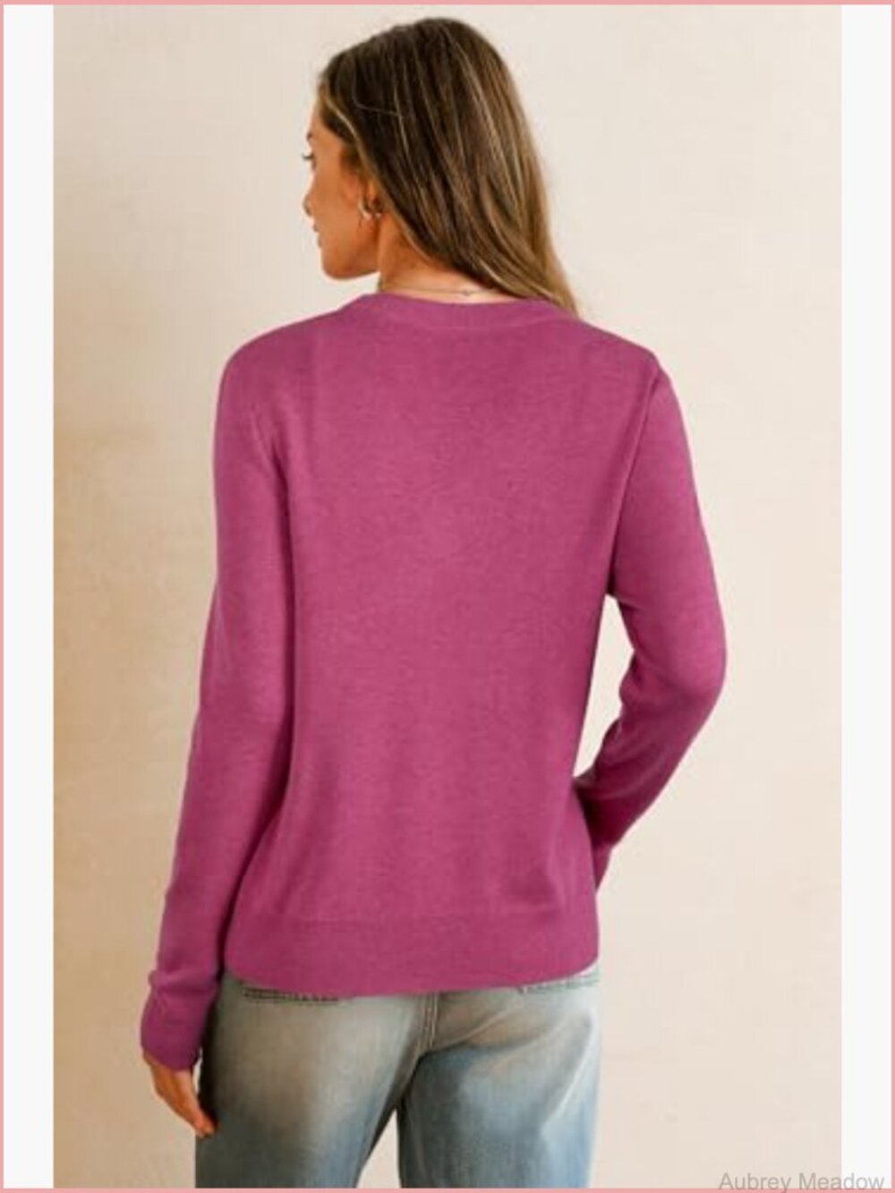 Wool Blend Lightweight Cardigan Sweater V-Neck Button Long Sleeve Office - Picture 4 of 7